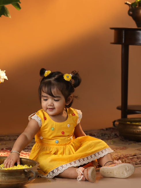 Girl's' Yellow Dress